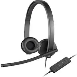 Logitech H570e Stereo USB-A Headset with Noise Cancelling Mic - Black - 981-000575