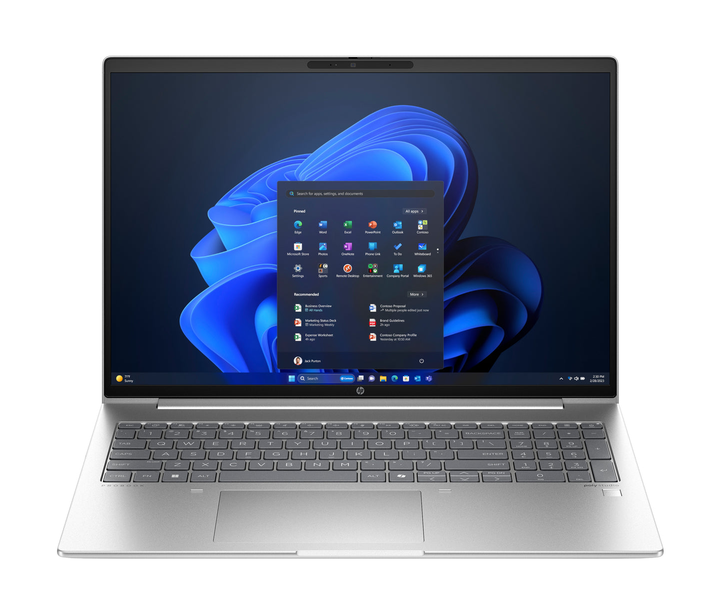 HP ProBook G11 Intel Core Ultra 7 155U Laptop 40.6 cm (16") WUXGA 8 GB DDR5-SDRAM 512 GB SSD Wi-Fi 6E (802.11ax) FreeDOS AI PC Silver