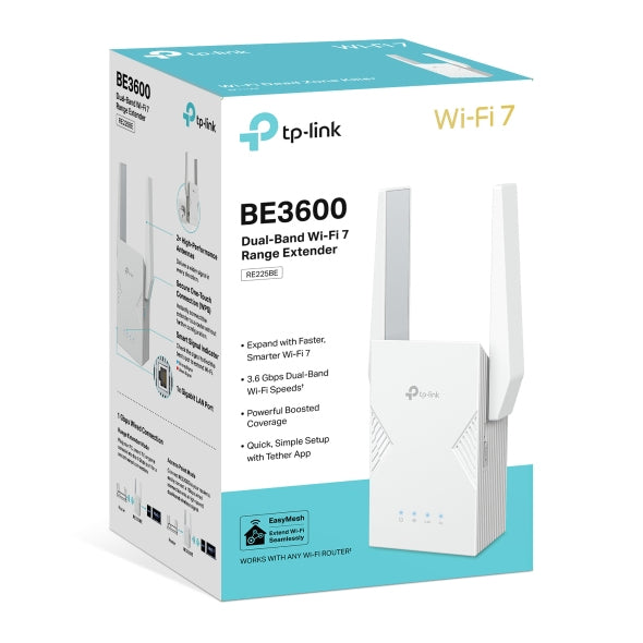 TP-Link BE3600 Dual-Band Wi-Fi 7 Range Extender - TL-RE225BE