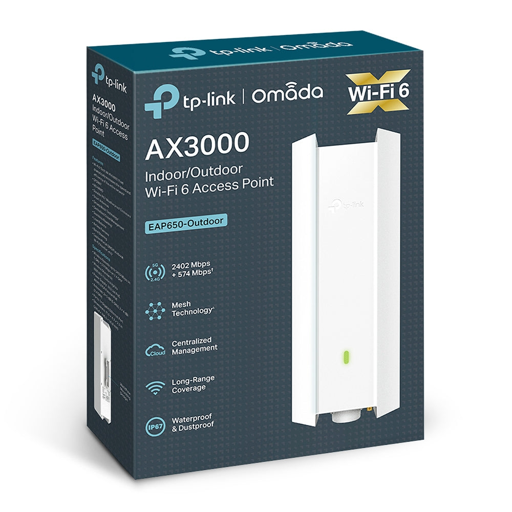 TP-Link AX3000 Indoor/Outdoor Wi-Fi 6 Access Point - TL-EAP650-OUTDOOR