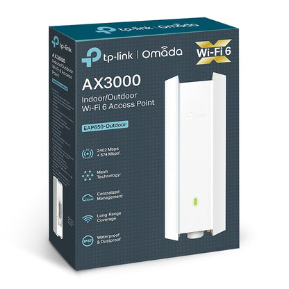 TP-Link AX3000 Indoor/Outdoor Wi-Fi 6 Access Point - TL-EAP650-OUTDOOR