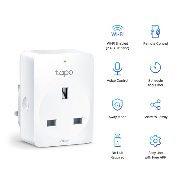 TP-Link Tapo Mini Smart Wi-Fi Socket - TL-TAPO P100 (1-PACK)