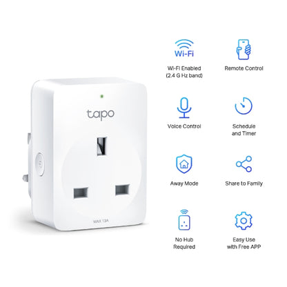 TP-Link Tapo Mini Smart Wi-Fi Socket - TL-TAPO P100 (1-PACK)
