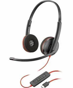 Poly Blackwire 3220 Stereo USB-C Headset +USB-C/A Adapter (Bulk)
