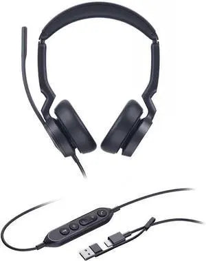 YEALINK - UH46 Dual Teams USB-C/A-Corded USB with mute, call and volume control on the cord, On the