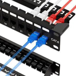 R & M 19" 1U PC Patch Panel 24-Port/u, Cat. 6A, gray, empty