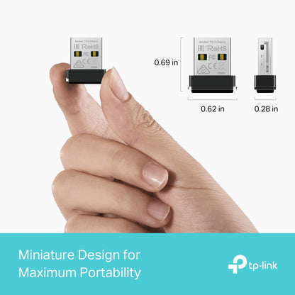 TP-Link AX300 Nano Wi-Fi 6 Wireless USB Adapter - TL-ARCHER TX1U NANO